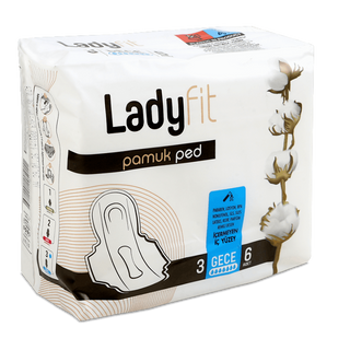 Прокладки гігієничні Ladyfit Cotton Night №3 6шт