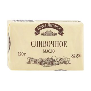 МАСЛО БРЕСТ-ЛИТОВСК 120ГР СЛИВОЧНОЕ 82,5%, ШК: 4810268042966