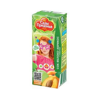 Сады Придонья, Сок Сады Придонья 200Мл Яблоко/Абрикос, шт, ШК: 4607163090655