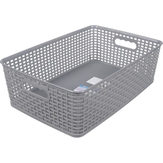 Кошик PRAKTYCZNA пластик. Максі, 12 л, 40х26,5х12,5 см, сірий арт. 4K9068 И566