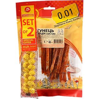 Тунець 0.01 80г солоно сушений з перцем