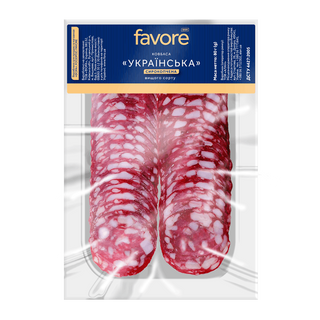 Ковбаса Favore Українська с/к в/г нарізка 80г