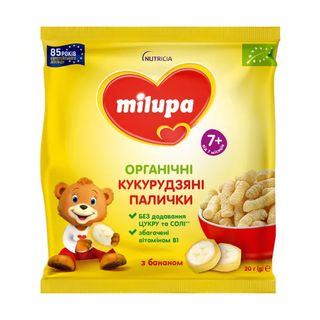 Палички кукурудзяні для дітей Milupa банан і вітамін B1 з 7 місяців 20 г