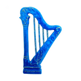 Прикраса новорічна Арфа підвіска 10 см оксамит з глітером пластикова