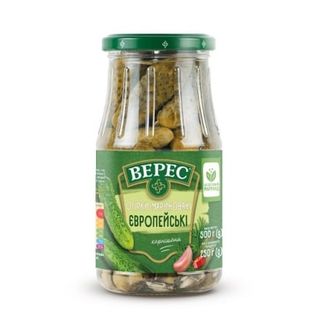 Огірки 0,5 кг Верес Європейські мариновані ск/б