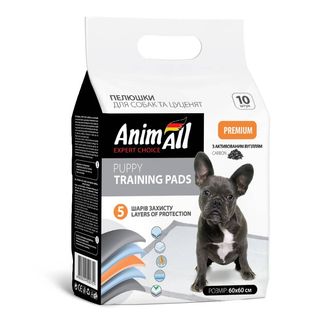 Пелюшки AnimAll для цуценят та дорослих собак з активованим вігуллям 60х60 см 10 шт/упак
