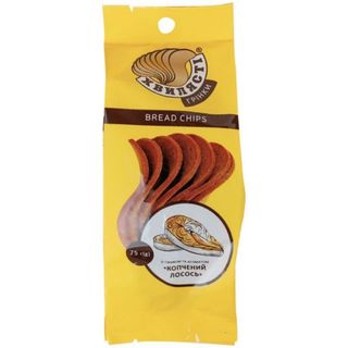 Сухарі-грінки ТМ "ХВИЛЯСТІ" житньо-пшеничні зі смаком копченого лосося, 75 г