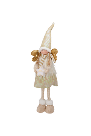 8721037569095 ანგელოზი ვარსკვლავის სანათით თეთრი-ოქროსფერში 20*19*67სმ