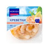Креветки Norven Vannamei чищені з хвостами у розсолі 180г