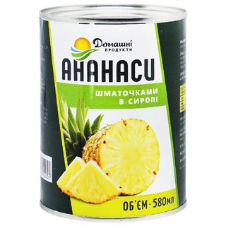 Ананаси ДОМАШНІ ПРОДУКТИ шматоч.ж/б 580мл /24