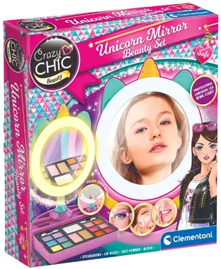 Clementoni Crazy Chic - უნიქორნის ფორმის სარკე - სილამაზის ნაკრები