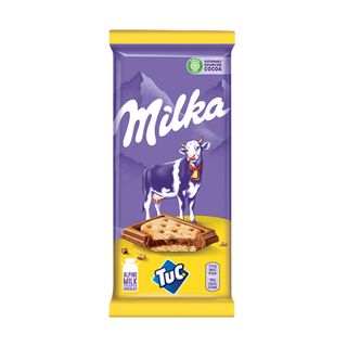 Шоколад Milka Молочный с солёным крекером Tuc, 87гр