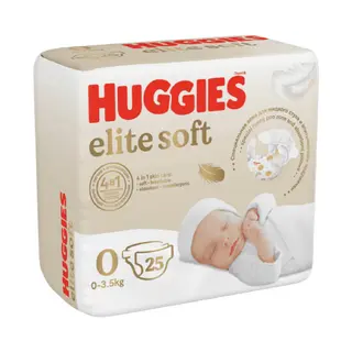 Huggies - საფენი ელიტ სოფტი #0+ - 25 ც