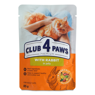 Корм для котів Club 4 Paws Premium з кроликом у желе 85 г