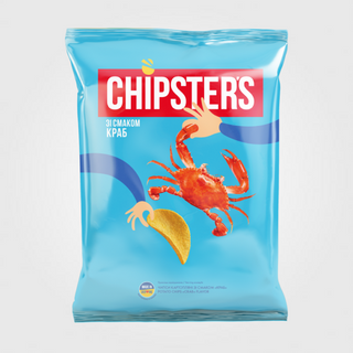 Чипси натуральні ТМ "Chipster's" зі смаком краба, 120г