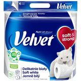 Папір туалетний Velvet Soft White 3-шаровий 4 рулони