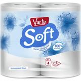 Папір туалетний Varto Soft тришаровий білий 4шт