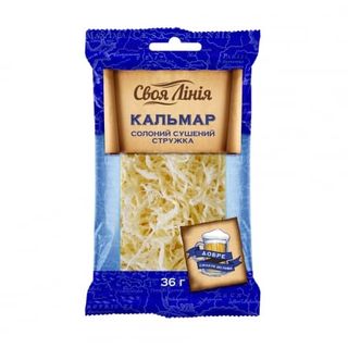 Стружка кальмару 36г Своя Лінія сушена солона