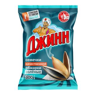 Джинн, Семечки Джинн 300Гр Солнечный Великан С Солью, шт, ШК: 4630007401379