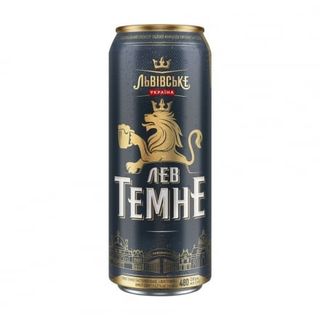 Пиво 0,48 л Львівське Лев темне пастеризоване 4,7% ж/б
