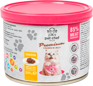 Корм для котів Pet Chef з куркою вологий 200 г