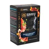 Набір паучів 3+1 Savory Adult Cat Salmon and Peas in Gravy для котів шматки в соусі з лососем та горохом 4х85 г