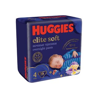 Huggies - ჰაგისი ელიტ სოფტი ტრუსი ღამის 9-14 კგ 19 ცალი 8166