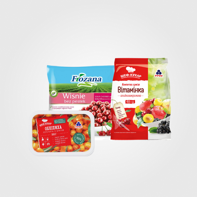 Фрукти та ягоди заморожені