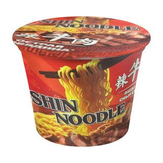 Лапша Shin Noodle со вкусом острой говядины 100гр. ведро шк: 4870209413033