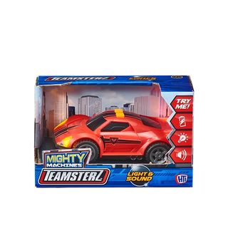 მანქანა განათებით და ხმოვანი ფუნქციით Light&Sound Super Car Mighty Machines Teamsterz HTI Toys