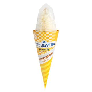 Морозиво Хладік 140г ріжок хрещатик наполеон пломбир 15%
