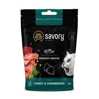 Хрусткі ласощі Savory індичка і журавлина для здорового росту кошенят
