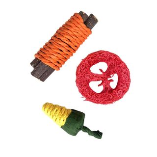 Набір іграшок Master Zoo - пом паличка 10см, кукурузка 7см червоне кіл