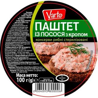 Паштет Varto з лосося з кропом 100 г