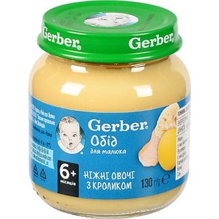 Пюре Гербер 130г нiжнi овочi кролик
