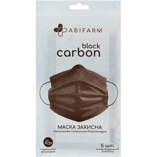 Маска захисна Abifarm Блек Карбон стерильна 5 шт