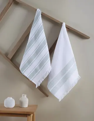 ჩაის ტილო - MISSI JACQUARD KITCHEN TOWEL SET OF 2 CAMEO 50x70
