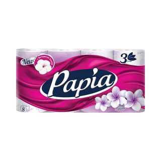 Papia, Туалетная Бумага Papia Flower 3Сл 8Рул, шт, ШК: 4604857000099