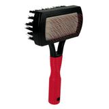 Пуходерка для собак із кульками гумова ручка двостороння 10?17 см