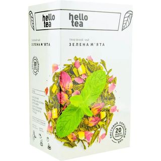 Чай трав'яний Hello Tea Зелена м'ята 20 шт по 2 г