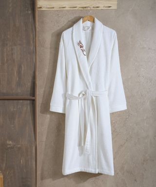 ხალათი - ELAIN EMBROIDERED BATHROBE ECRU L/XL