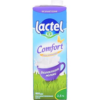 Молоко Лактель 2,5% 0,95 л т/б к/ф б/лактозне