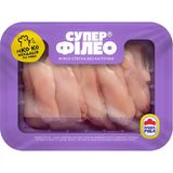 Шматочки філе стегна Супер філео курячі охолоджені фасовані, 100г ~0,6 кг