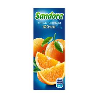 Сік Апельсиновий Sandora 100% 0.2л