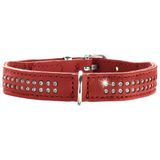 Нашийник зі шкіри лося Diamond Petit 27 червон. 20-24см