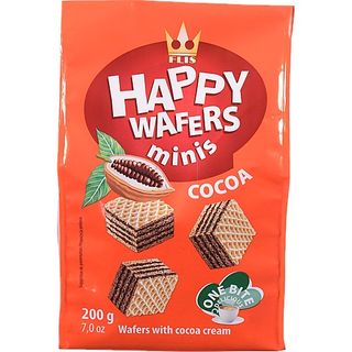 Вафлі FLIS 200 г Happy Wafers з нач. какао (Польща) И926