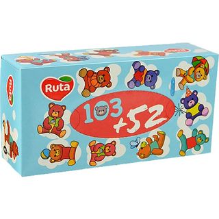 Серветки косметичні Ruta Kids 155л 2ш білі пенал