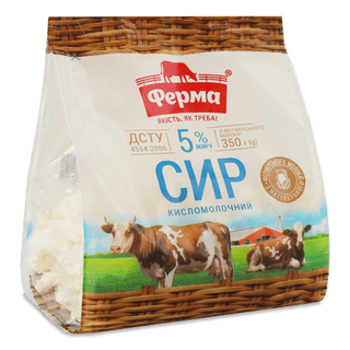 Сир «Ферма» кисломолочний 5% (350г)