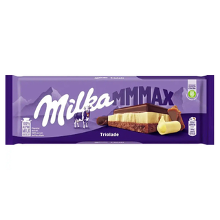 Шоколад Milka Triolade тришаровий з мол і біл шок, 280г