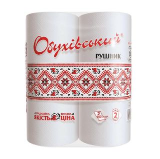 Рушники папер. ОБУХІВСЬКИЙ білий на гільзі / 2рул